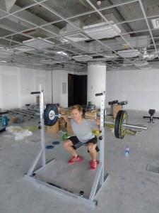 Einar tester trening i gymmet vårt in the making ;-)
